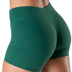 Shorts de compression vertes taille basse pour femmes, extensibles, pour la gym, la course, le yoga, l'entraînement et les activités sportives - Product Image 6