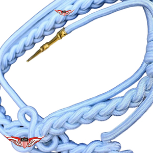 <b>Light</b> Blue Shoulder <b>Cord</b> Citation Brass Tip Shoulder <b>Cord</b> Twisted Aiguillette with Metallic Golden Tip - Product Image 3