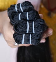 Extensions de cheveux humains 100% naturels, Remy indiens bruts, alignés, Super Double Drawn, cuticules intactes, mèches longues et lisses