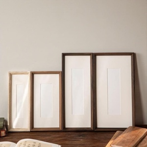 Photobooth <b>Frame</b> for Photo Strip Prints: Elongated Solid <b>Wood</b> <b>Picture</b> <b>Frame</b> with Coloured Mount, Ready to Hang for photoautomat - Product Image 4
