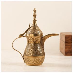 Handcrafted Arabic Dallah Brass Coffee <b>Pot</b> Vintage Middle Eastern Teapot with Engraved Floral Design Luxury Hotel Serving - Product Image 1