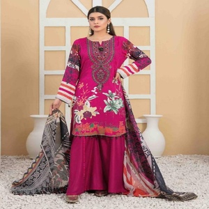 Tawakkal Brand 3 pièces en lin Salwar Kameez costumes pour dames pakistanaises et indiennes vente chaude robes DIBA pour adultes-vente entière - Product Image 5