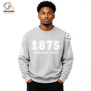 Sudadera Clásica de la Universidad A&M con Logotipo AAMU, Diseño Sólido para Todas las Temporadas, Tejido No Tejido, Bordado, Antiencogimiento, 100% Algodón, para Hombre - Product Image 1
