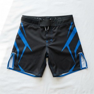 Unisex Black MMA <b>Shorts</b> <b>Silver</b> Lightning Pattern Quick Dry Breathable Moisture-Wicking Polyester/Cotton Combat Sports Wear - Product Image 6