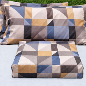 Modern Geometric Printed Bedsheet <b>Set</b> with Pillow Covers Soft Microfiber Double King Size <b>Bedding</b> <b>Set</b> | Luxury Home & Hotel Use - Product Image 1