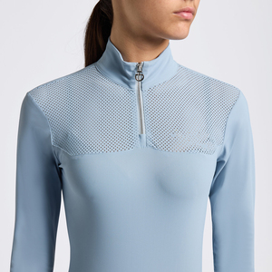 High Quality 4way Stretch Horse Riding Equestrian Shirt Top <b>Base</b> <b>Layer</b> Competition Show Shirt Polo in Soft Feel Technical Fabric - Product Image 1