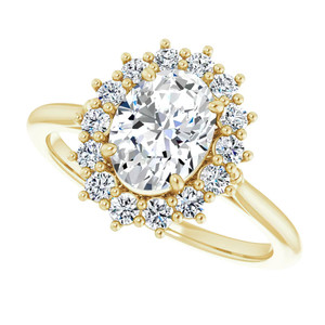 แหวนหมั้นเพชรทรงรีสีเหลืองทอง 18K เพชรเลี้ยงในห้องปฏิบัติการทรงโอวัล ประดับด้วยเพชรแบบ Halo ได้รับการรับรองจาก IGI คุณภาพ VS1 สำหรับผู้หญิงและเด็กผู้หญิง - Product Image 4