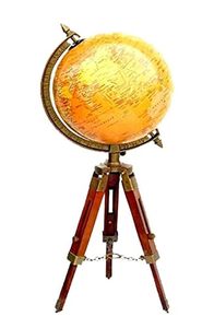 Globo Terráqueo Náutico Antiguo de Latón con Soporte de Trípode, Decoración de Escritorio Marítima Vintage, Globo Decorativo, Obsequio - Product Image 6