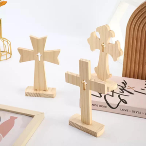 Set de Manualidades de Madera de Pino con Cruz, Estilo Étnico Ecológico para Decoración de Iglesia, Halloween y Ambiente Espeluznante - Product Image 3