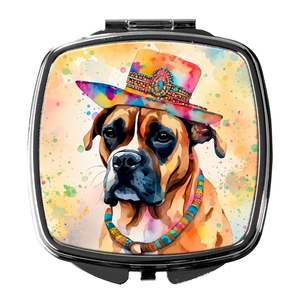 Boxer Hippie Dawg Compact Travel Makeup <b>Mirror</b> Women's Handheld Folding <b>Pocket</b> Decorative <b>Mirror</b> Gift for Girls - Product Image 1