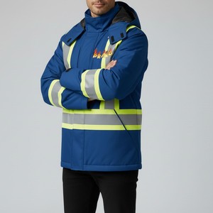 High Visibility Reflective <b>Jacket</b> with Reflective Tape for Road Construction and Traffic Safety Personnel - Product Image 6