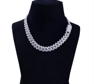 Rhodium Plated Stainless Steel <b>Statement</b> <b>Necklace</b> Link Chain Luxury Unisex Everyday Wear - Product Image 1