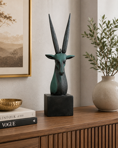 Escultura Moderna Abstracta de Cabeza de Antílope, Figura de Animal en Poliresina, Estatua de Decoración de Lujo para el Hogar - Product Image 6