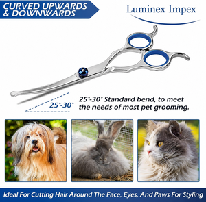 Juego de tijeras de primera calidad para el cuidado de mascotas, fabricadas con acero inoxidable de alta calidad, kit profesional para cortar el pelo de perros y gatos con estuche - Product Image 3