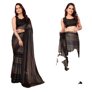 ชุดอินเดียสำเร็จรูปทันสมัยมีสไตล์ ผ้าไหมนำเข้าลายรังโกลี ซารีเมทัลลิกแบบยังไม่เย็บติดกับเสื้อ สำหรับงานปาร์ตี้และเทศกาล - Product Image 1