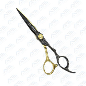 Ciseaux de coiffeur dorés et noirs à lame tranchante en acier inoxydable allemand de qualité supérieure pour salon de coiffure - Product Image 4