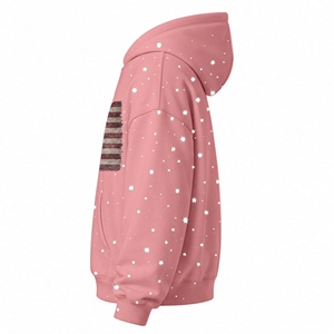 Sudadera con Capucha Oversize de Alta Calidad y Gran Demanda, Estilo Urbano, Hombros Caídos, Color Rosa, con Nuevo Diseño, de Algodón/Poliéster - Product Image 5