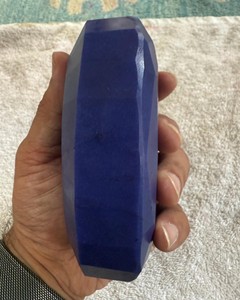 Zafiro Azul Calentado, Corte Ovalado, Gran Tamaño, Gema Azul Intenso, Cabujón Pulido y Facetado para Joyería y Decoración - Product Image 4