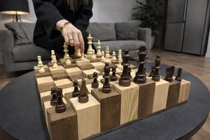 Jeu d'échecs en bois artisanal moderne avec boîte à échecs, design de luxe personnalisable, jeu d'échecs en bois moderne avec boîte - Product Image 6