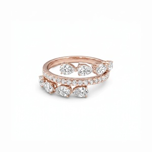 Bague en or avec diamants en forme de poire - Or 9k, 14k, 18k - Product Image 4