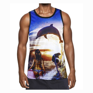 Camiseta sin Mangas de Secado Rápido para Hombre, Diseño Personalizado, Impresión Completa con Sublimación de Tinta, para Verano - Product Image 4