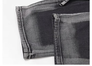 กางเกงยีนส์เดนิมทรงตรงหลวมสบาย สีพื้น สำหรับผู้ชาย ใส่ได้ทุกฤดู ผ้าฝ้าย กันน้ำ กันลม หนา ทนทาน สไตล์ลำลอง ซักได้ - Product Image 6