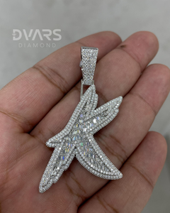 Pendentif Lettre Personnalisé Hip Hop Luxe en Argent Sterling 925 avec Moissanite VVS Taille Brillant, Logo Initial Bling pour Rapper - Product Image 4