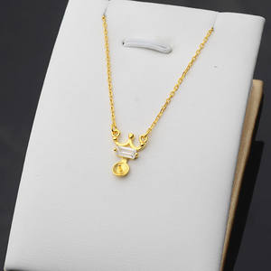 Ensemble collier pendentif couronne en argent S925 DIY, simple et tendance, chaîne pour femme 7-8 avec accessoires en perles 415 - Product Image 2