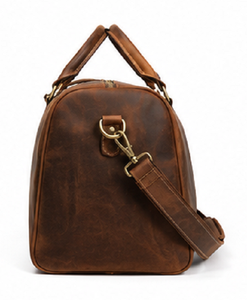 Sac de voyage en cuir véritable vintage, sac de sport de luxe pour homme, grande capacité, fermeture éclair, polyester - Product Image 3