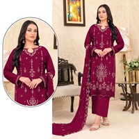 Salwar Suit 9000 Velvet dengan Bordir Payet Berat, Siap Pakai, Sangat Diminati