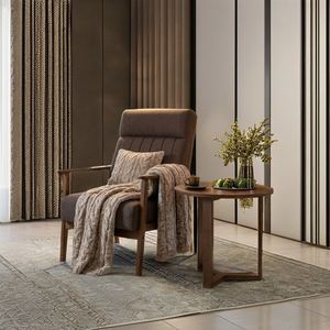 Ready Stock Nesthouz Model 131177 Durable Modern <b>Coffee</b> <b>Table</b> Rotatable Minimalist Y-Base Solid <b>Walnut</b> Finish Living Room - Product Image 1