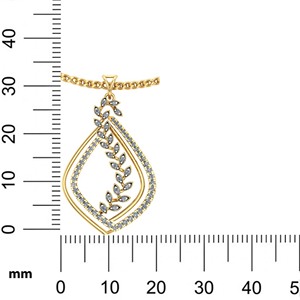 Pendentif de luxe plaqué or avec diamants ronds de laboratoire pour femme, motif feuille, bijou de tous les jours - Product Image 4