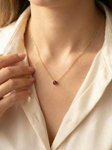 Garnet Pendant January Birthstone Pendant Bridesmaid Gift 925 Sterling <b>Silver</b> 14K Gold Plated <b>Women</b> Pendant Jewelry - Product Image 3