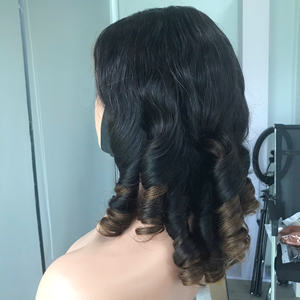 Precio de fábrica 100% Raw Virgin Vietnamita Trama humana Peluca de encaje Bouncy Brown Mezcla de colores Super Extensiones de cabello doble dibujado - Product Image 6