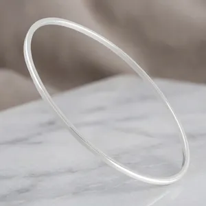 Bracelet minimaliste en argent sterling 925, 2 mm, fait main, fin, pour femmes - Product Image 3
