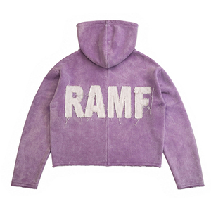 Custom High Street American Autumn Winter Hooded <b>Fleece</b> <b>Jackets</b> Y2k Embroidered Loose Vintage Casual Sweatshirts Quick Dry - Product Image 4