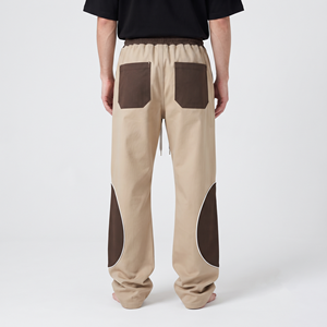 Casual <b>Men's</b> Two Tone Color Block Sweatpants Heavyweight Cotton Wide Leg <b>Baggy</b> Straight Leg Winter <b>Trousers</b> - Product Image 6
