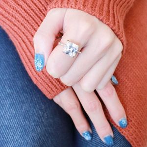 Anello in Acciaio Inossidabile DA172 con Zirconia Cubica di Grado AAA e Placcatura in Oro IP (Ion Plating) per Piatti e Stoviglie - Product Image 5