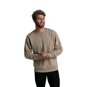 Sweat-shirt pour homme lavé aux enzymes, finition silicone, intérieur brossé pêche, molleton bouclette, coupe décontractée, col rond, toucher doux vintage - Product Image 4