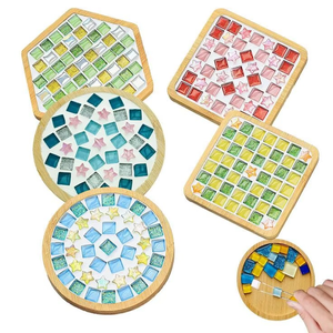 Ensemble de sous-verres en mosaïque faits à la main TCE, vaisselle décorative haut de gamme, sous-verres résistants à la chaleur pour la maison, le bureau, les cadeaux et les fournitures en gros - Product Image 3