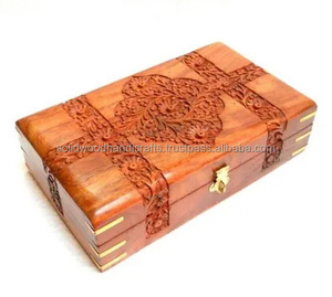 กล่องไม้แกะสลักทำด้วยมือกล่องเครื่องประดับไอเดียของขวัญทำจากไม้สำหรับเก็บเหรียญเครื่องประดับ - Product Image 4