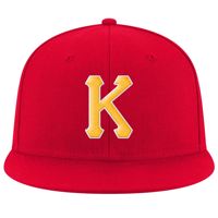 Gorra Snapback Personalizable Roja de 6 Paneles, Ajustable, con Bordado 3D Amarillo y Blanco, Tela Satinada de Alta Calidad, Unisex, Casual, para Exteriores