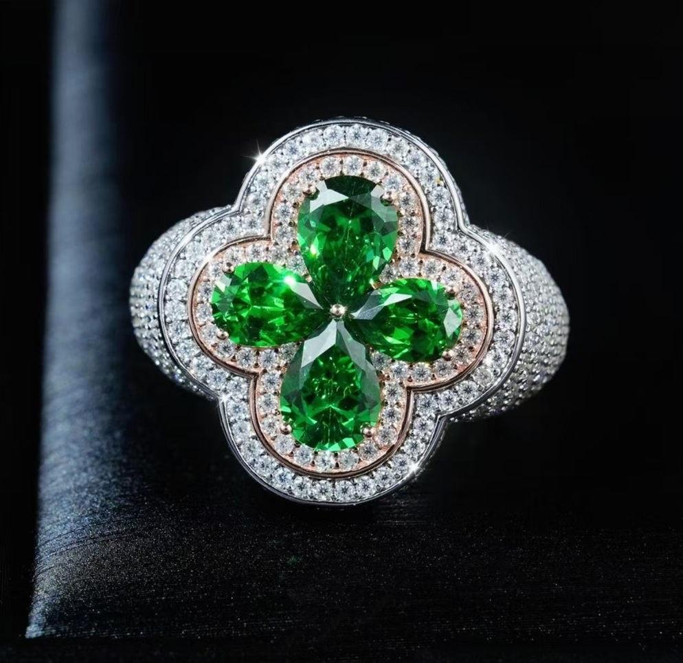 Green moissanite ring