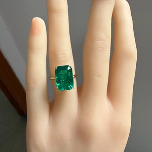 แหวนหมั้นเพชรทรงเอเมอรัลด์ทรงเหลี่ยม 14k ทองคำแท้ ได้รับการรับรองจาก IGI เครื่องประดับสำหรับผู้หญิง 6.5 กะรัต หรูหรา สี E/F ความสะอาด VS-VVS - Product Image 2