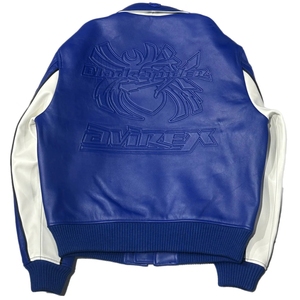 Veste en cuir bleu Avirex Super Spider Racing pour l'hiver, vente en gros B2B |   Blouson de moto pour homme de qualité supérieure avec fermeture éclair, couleur personnalisée, service OEM - Product Image 5