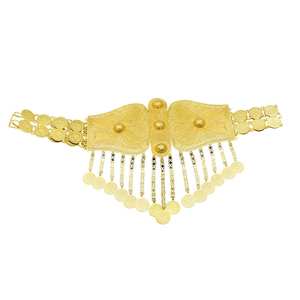 Cinturón de Oro Micronizado de 14K, 18K, 24K al por Mayor, Cadena de Vientre de Latón Grabado con Adornos, Joyería de Cinturón de Monedas Árabe de Oriente Medio. - Product Image 1
