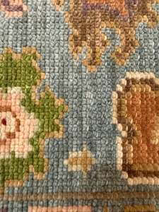 Tapis en laine vintage classique Oushak, tufté à la main, à poils ras, avec envers en latex, taille personnalisée, couleur unie pastel douce, antidérapant pour sol domestique - Product Image 5