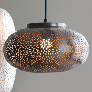 Lampe suspendue en métal de forme ronde, finition noire, taille personnalisée, décoration intérieure pour la maison, lanterne de cuisine, lampe murale suspendue - Product Image 1