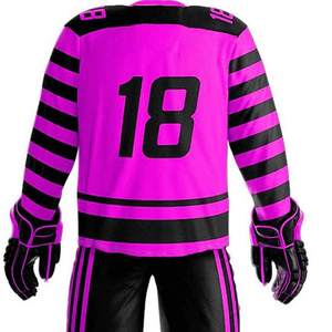 Tenue de hockey sur glace à manches longues avec nom d'équipe personnalisé, 100 % polyester respirant et à séchage rapide, ensemble uniforme en vente directe d'usine - Product Image 5