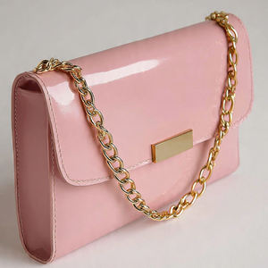 Pochette élégante en cuir véritable Shine, style preppy, avec fermeture éclair et perles, pour femme, tendance mode - Product Image 1